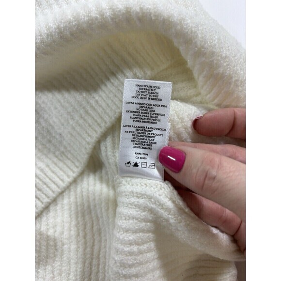 Rails Alexi Asymmetrical Sweater Cream Off White XL Pullover Long Sleeve Cutout - Picture 10 of 11